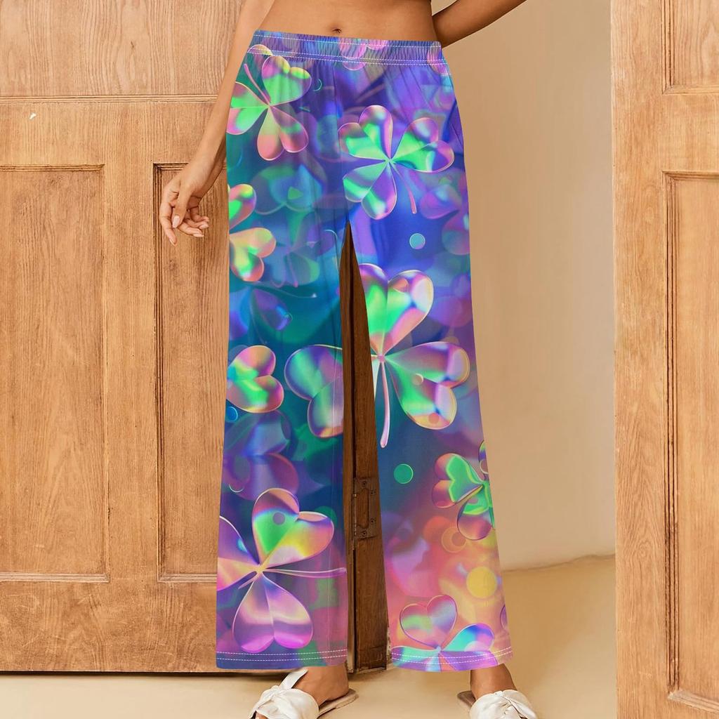Women's St. Patrick's Day Printed Casual Elastic Waist Comfortable Straight Tube Loose Pants