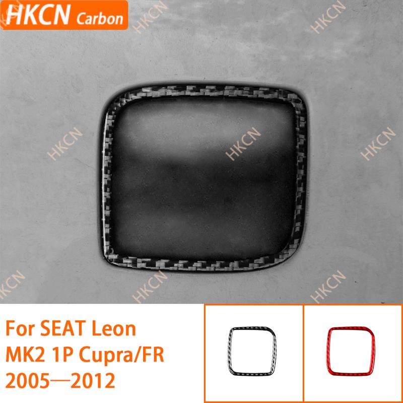 Для SEAT Leon MK2 1P Cupra FR 2005—2012 Рамка кнопки переключателя заднего багажника / 3K Углеродное волокно + Смола / 3 мм Защита от царапин