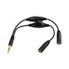 Headset Adapter Headphone Mic Y Splitter Cable 3.5mm Audio Male To 2 Female For Earphone Adapter Splitter With Volume Controls