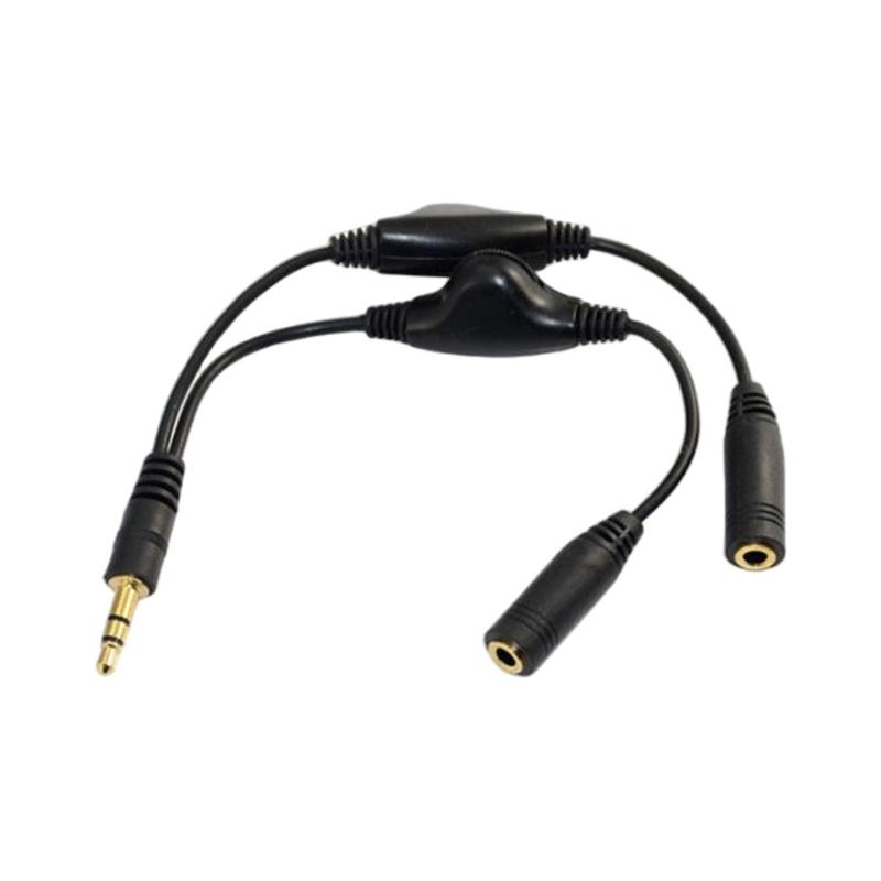 Headset Adapter Headphone Mic Y Splitter Cable 3.5mm Audio Male To 2 Female For Earphone Adapter Splitter With Volume Controls