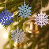6/12pcs Snowflakes Ornaments Colorful Shining for Christmas Tree