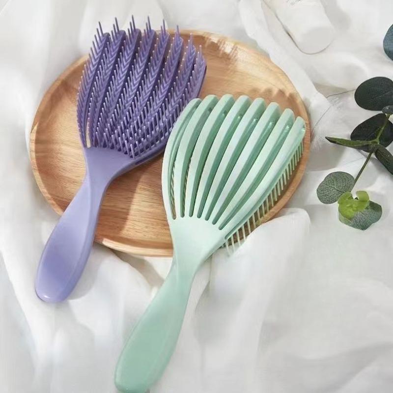 Расческа для распутывания волос с дизайном осьминога и гибкой щетиной для кудрявых и густых волос - Доступна в розовом, фиолетовом и зеленом цветах