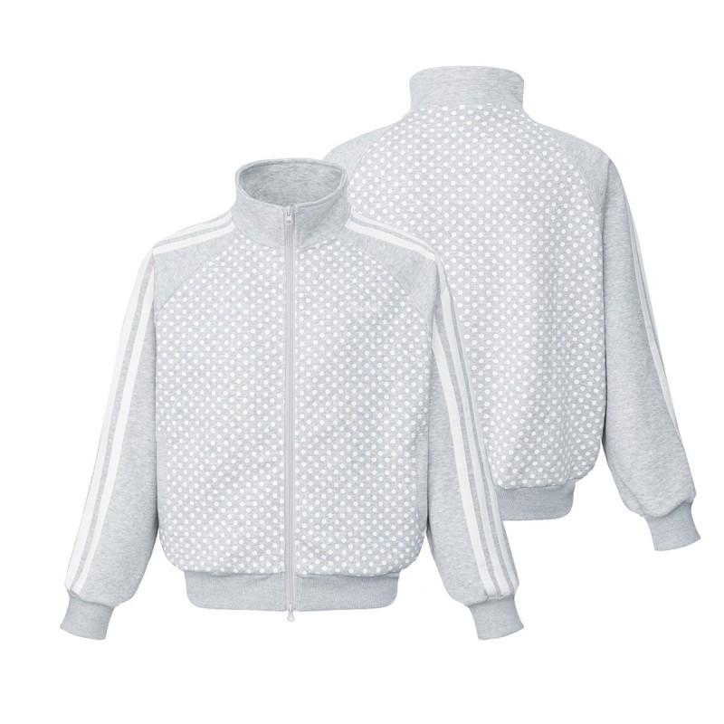 Magic Bear Vintage Polka Dot Zip Sweatshirt Couples Stand Collar Loose Fit Casual Top