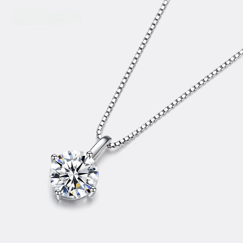 D цвет 1 карат муассанит камень подвеска ожерелья летние модные стерлингового серебра 925 пробы женское ожерелье свадебные украшения