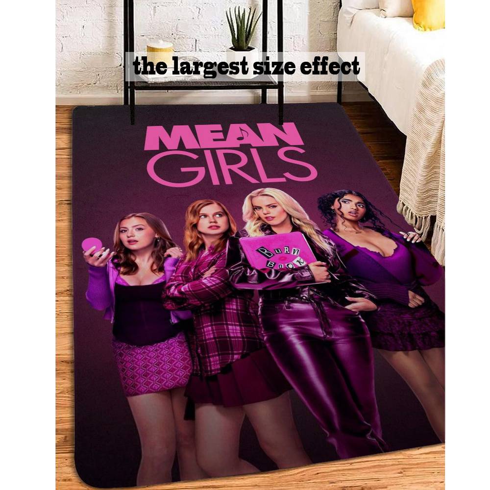 M-Mean Girls B-Burn Book Floor Mat INS Style Soft Bedroom Floor House Laundry Room Mat Anti-skid Household Carpets