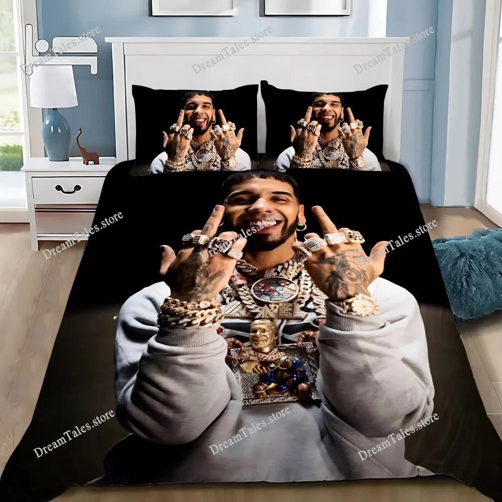 Постельное белье Anuel AA Real Hasta La Muerte Пододеяльник Наволочка Комплект Постельного Белья Взрослый Мальчик Девочка Украшение Спальни Детский Подарок Односпальный Двуспальный74
