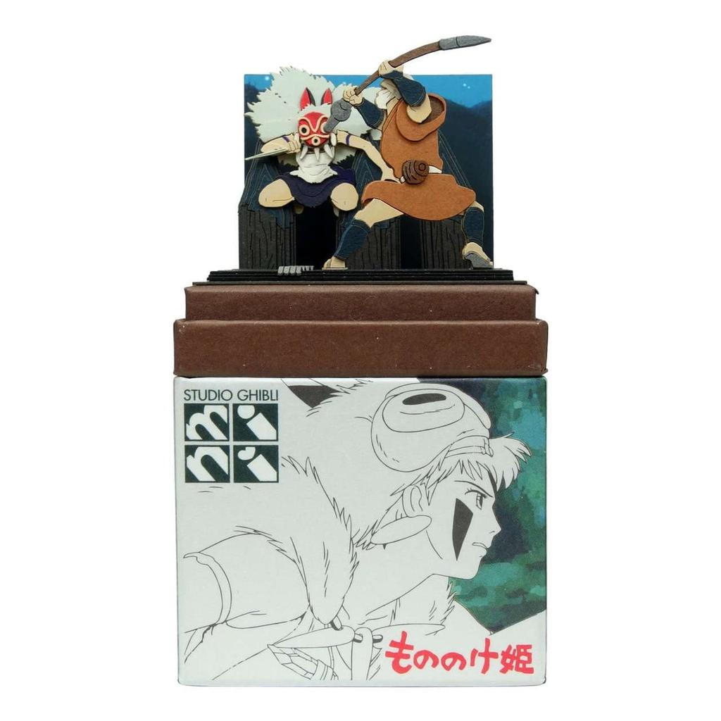 Набор для бумажного моделирования Sankei Studio Ghibli Мини Принцесса Мононоке Ночной налет MP07-136 - Набор миниатюрной диорамы с лазерной резкой