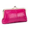 Women's Retro Long Genuine Leather Wallet Handbag - Large Capacity, Waxed Gold Clip Style
