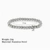 Stainless Steel Elastic Strand Beads Bracelets Bangles For Woman Waterproof Beaded Chain Bracelet 21cm