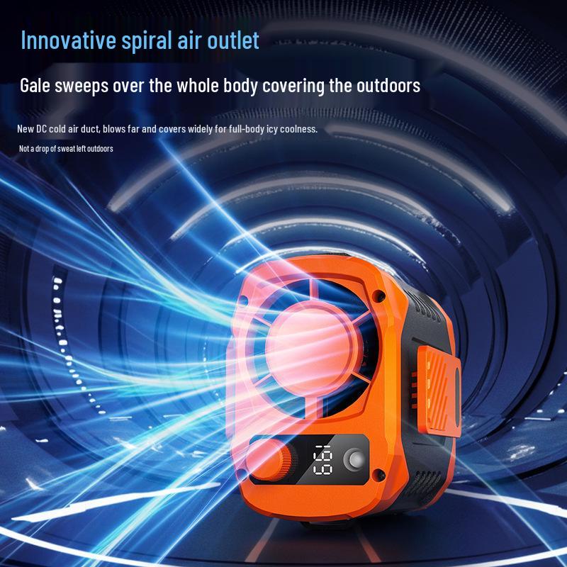 Portable Waist Fan for Outdoor, Construction, and Camping - Long Battery, Strong Wind