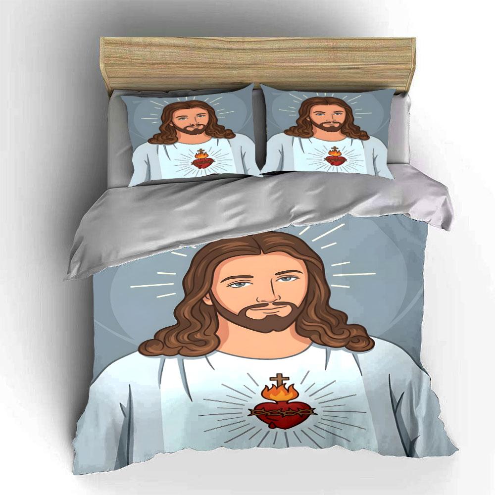 Sacred heart and portrait. Bedding sets Duvet cover sets Duvet covers Pillowcases(1 * Duvet Cover 2 * Pillowcases, without duvet insert)