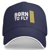 Aviation Pilot Captain Striped Baseball Cap Compatible for  BORN to FLY  Lightweight Unisex Pilot Hat with Cockpit Stripes