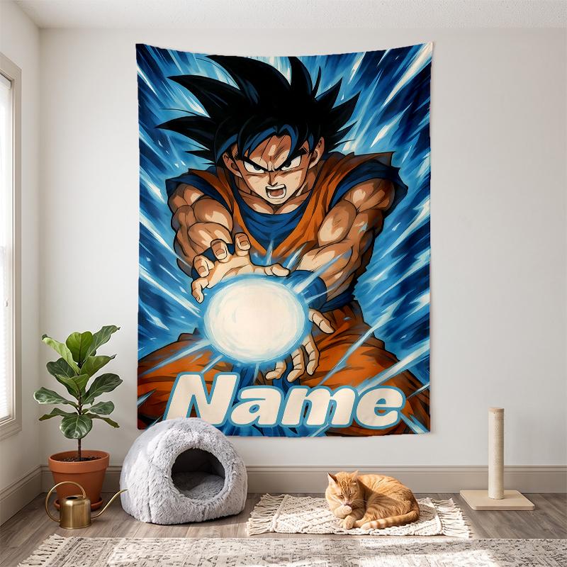 Dragon Ball (32) Декоративный настенный гобелен с настраиваемым именем - идеальный выбор для украшения стен в спальнях, гостиных, общежитиях и дома.