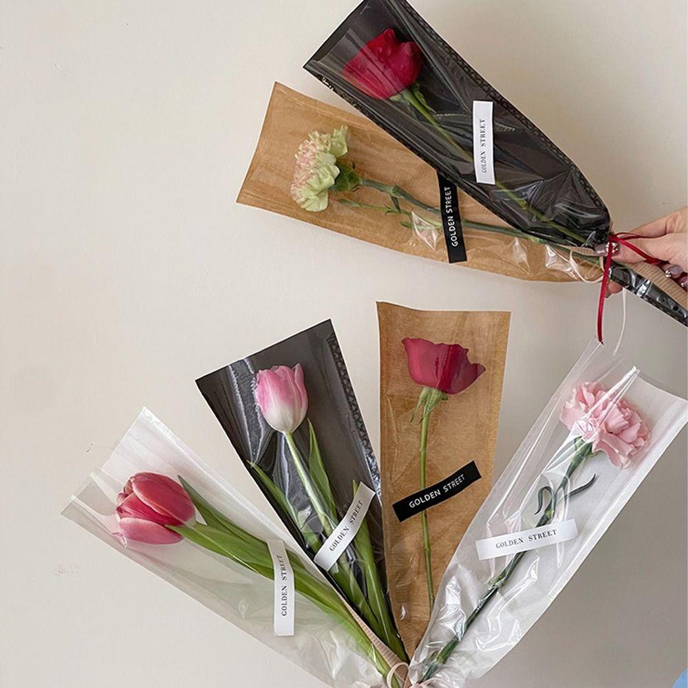20pcs Waterproof Flower Bouquet Packaging Bags Rose Flower Bouquet Wrapping Bag  Teacher's Day