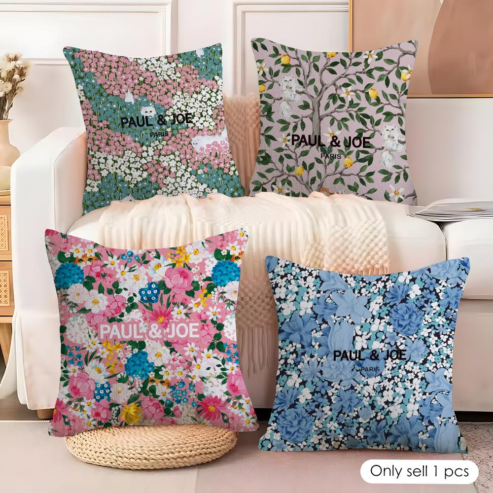 Ppaul Classic Jjoe Cushion Cover Natural Linen Organic Fabric DoubleSided Printing Couch Pillow Covers Home Decor