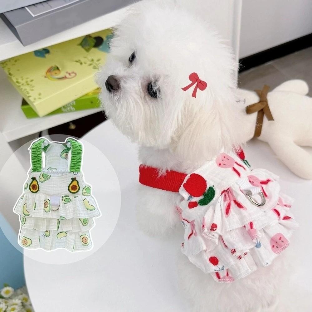 Cotton Dog Suspenders Dress Thin Breathable Summer Cat Clothes Puppy Princess Skirt Spring