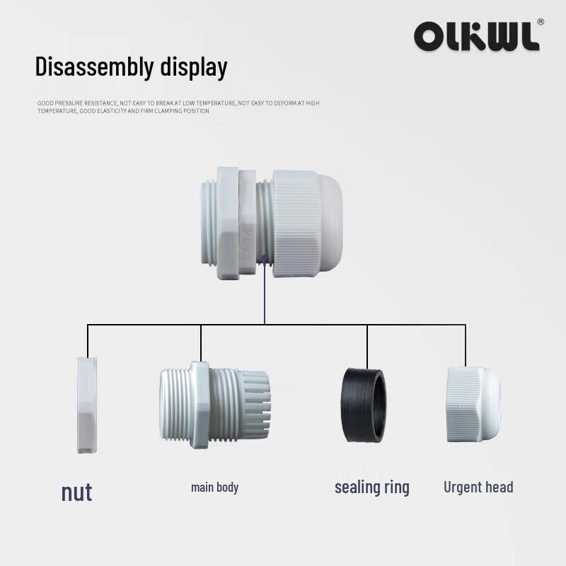 OLKWL PP Plastic M20 Cable Waterproof Gland Connector