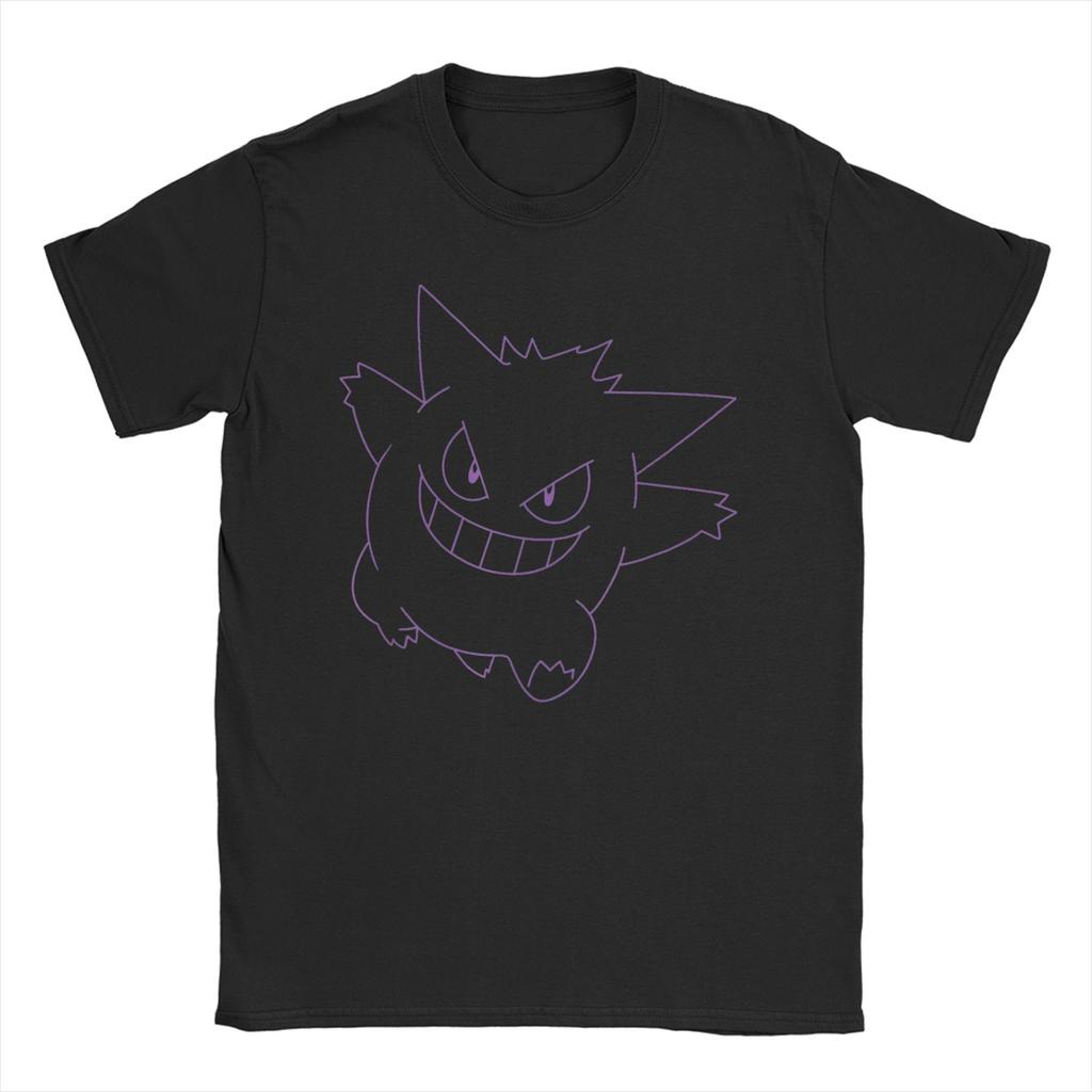 Pokemon Gengar Kawaii T-Shirts Men Women Round Neck 100% Cotton T Shirt Japanese Anime Pikachu Short Sleeve Tee Shirt Clothes