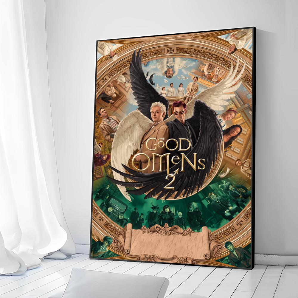 Телевизионные постеры-наклейки для сериала «Добрые предзнаменования» для показа фильмов, необычная настенная наклейка для украшения бара в гостиной, винтажная декоративная живопись