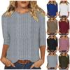 Stylish Women's Round-neck Three-quarter Sleeve  Top
