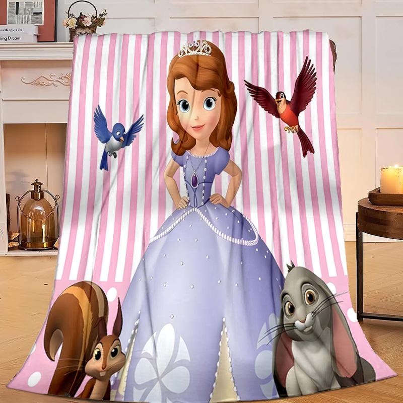 1PC Princess Sofia Flannel Blanket Gift, Suitable for Both Men And Women, Soft Ideal for Beds And Sofa, Birthday Or Christmas Gift