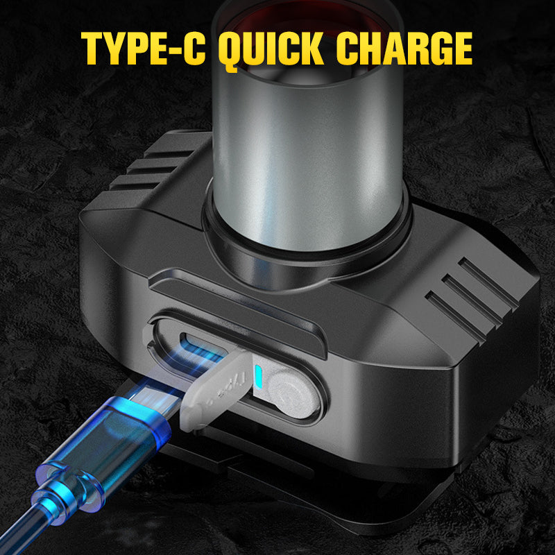 Перезаряжаемый налобный фонарь Супер яркий налобный фонарь Передний светодиодный налобный фонарик Водонепроницаемый для активного отдыха Кемпинг Мигающий