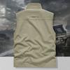 Мужской жилет с воротником-стойкой, без рукавов, застежка-молния, жилет с большими карманами, однотонный жилет для рыбалки на открытом воздухе