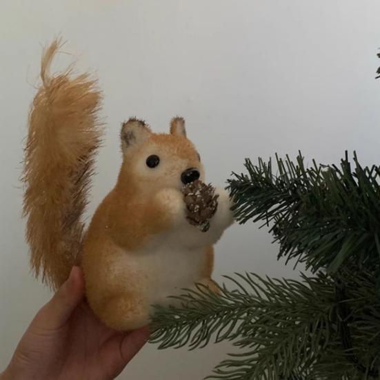 Фигурка белки из пенопласта, легкое украшение в виде белки, реалистичное украшение в виде белки для рождественской елки