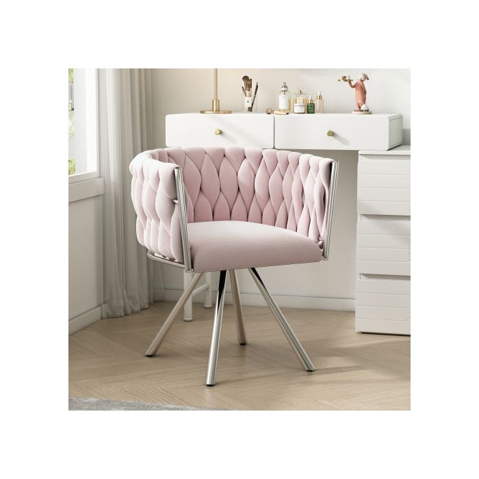 Fauteuil cosmétique - Velours - Pivotant 360° - Ergonomique - Design moderne