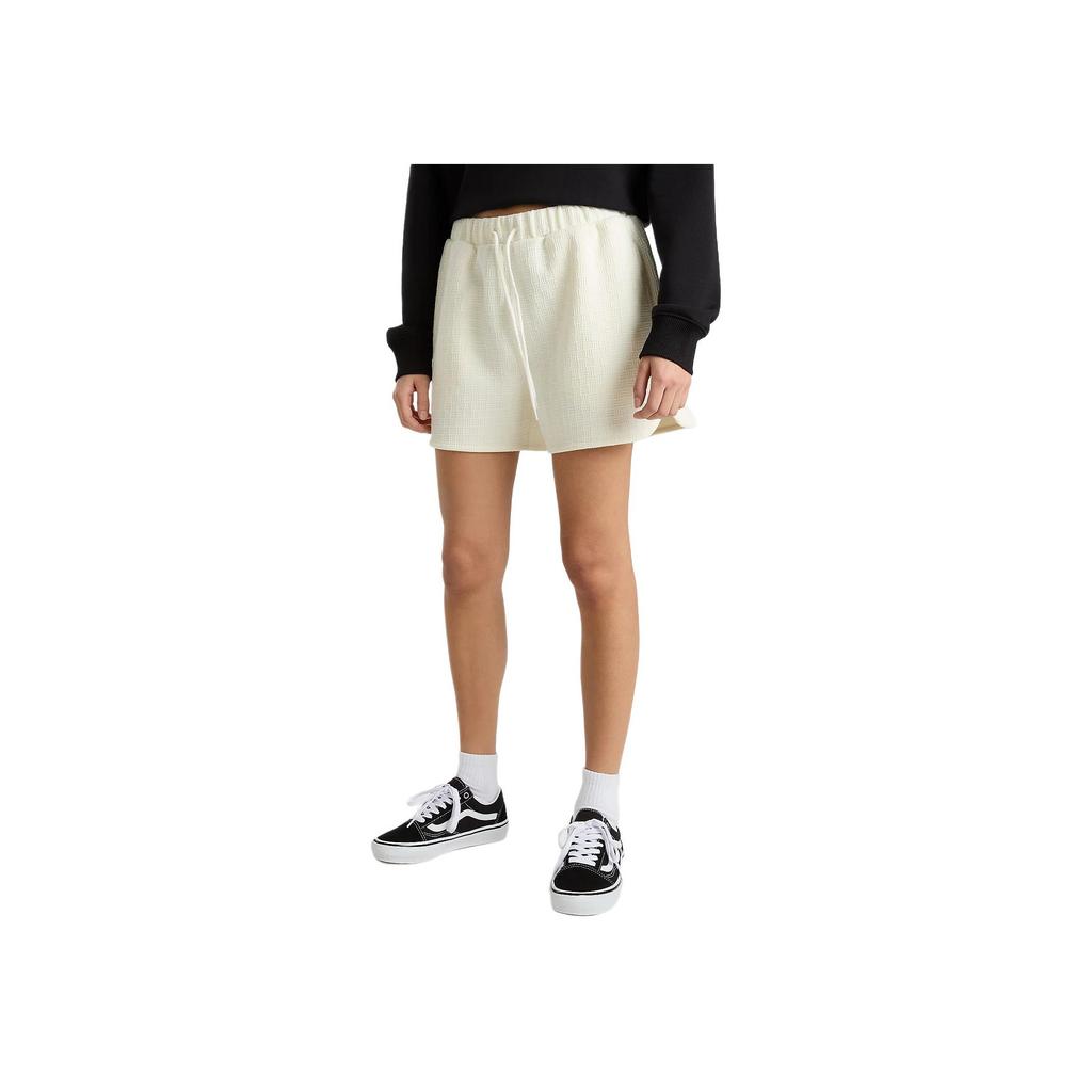 Vans Sabine однотонные трикотажные повседневные шорты со шнуровкой и средней посадкой, женские шорты цвета Off-White VN000GJVFS8