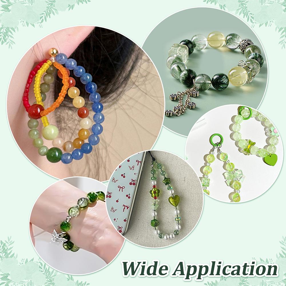 1set Jewelry Kits Inclduing Handmade Polymer Clay Beads Glass Pearl Bead Glass Bead Green 6x1mm Hole: 2mm