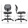 Office Chair, High-Seat Mesh, Adjustable Height 50-70 cm, 360 Degree Swivel Footrest, Black