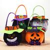 Velvet Candy Tote Bag Spooky Pumpkin Design for Halloween Candy Storage & Gift Giving Premium Halloween Party Supplies