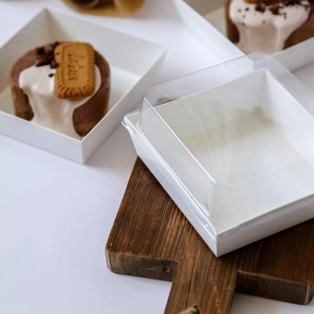 20 шт. Упаковка для пищевых продуктов Прозрачная крышка Упаковочная коробка с прозрачной крышкой Одноразовая коробка для пищевых продуктов Торт