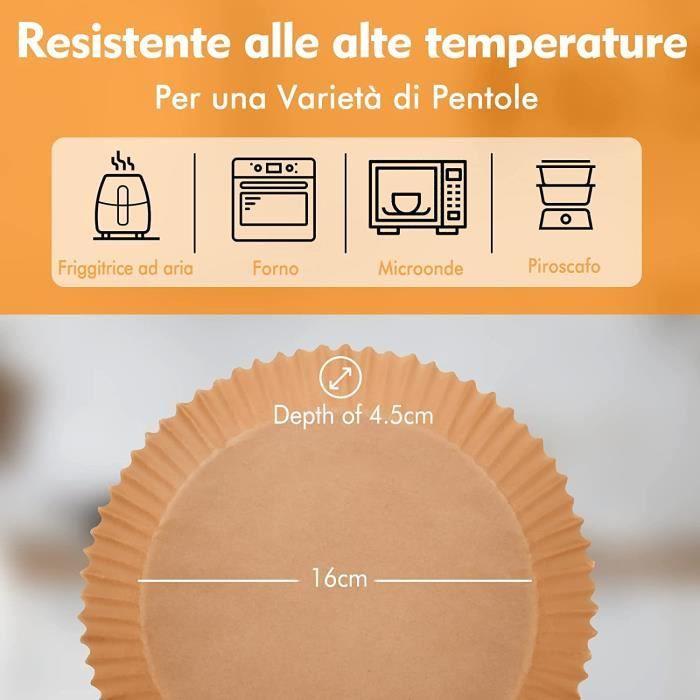 Feuilles de Papier pour Friteuse à Air - Non Toxique - 50 Pièces - Antiadhésif - Blanc - 100% Cellulose