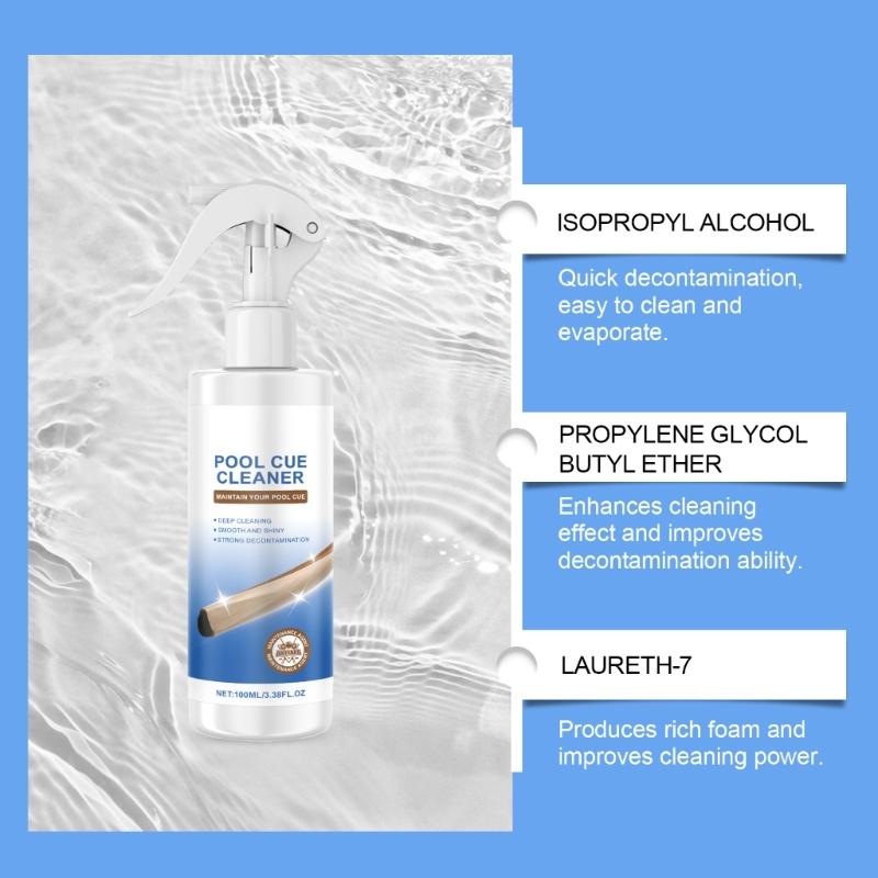 Billiards Cue Cleaner Powerful Stain Removal Sprays Billiards Cue Shaft Treatments AntiCracking Pool Cue Shaft Care Tool