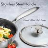 Сковорода из нержавеющей стали с антипригарным покрытием, крышкой и охлаждающей ручкой, 10-дюймовая сковорода из нержавеющей стали с сотами
