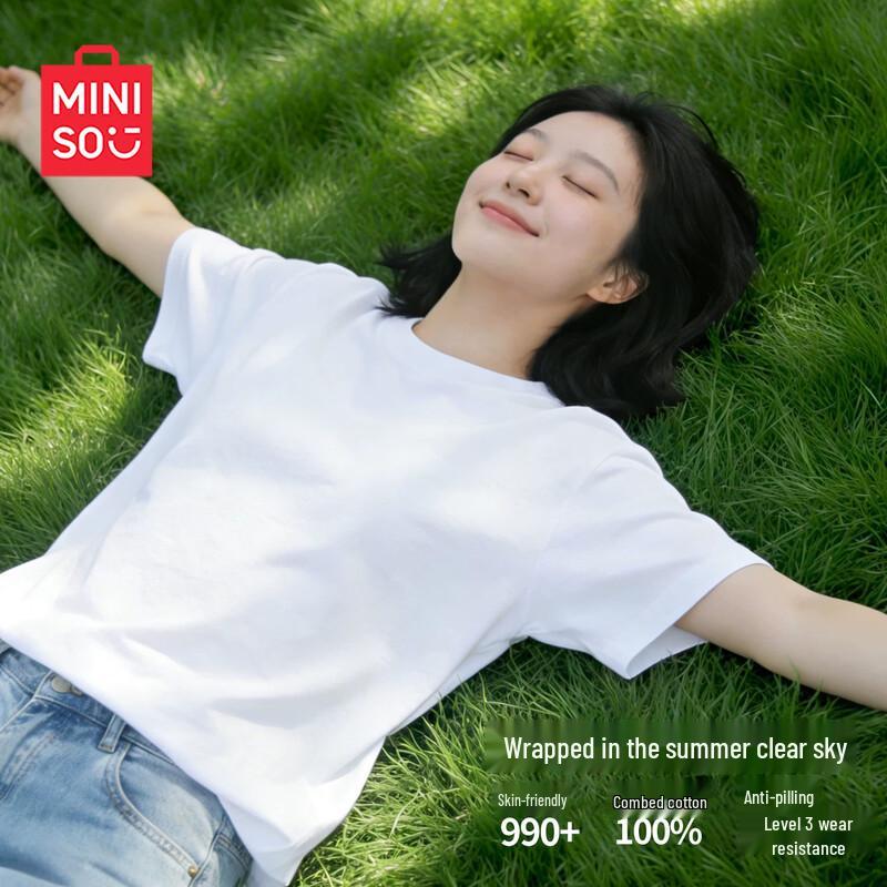 MINISO Женская хлопковая свободная футболка