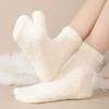 Утепленные теплые носки с двумя пальцами, средней длины, напольные носки, зимние плюшевые носки с раздельными пальцами, осень