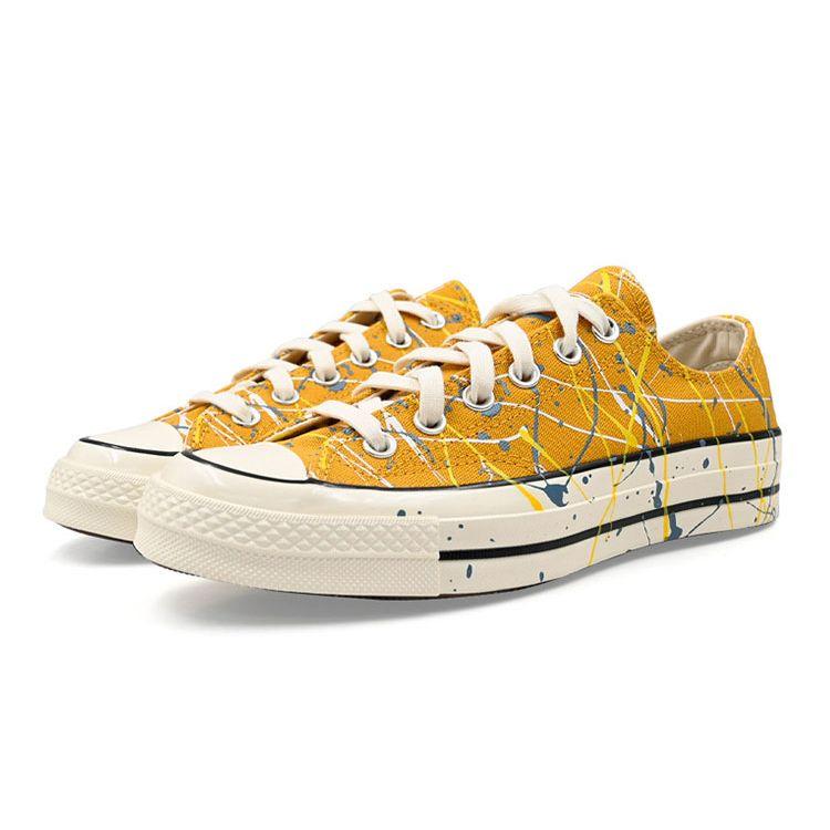 Converse Кроссовки унисекс Chuck 70 Low Paint Splatter — подсолнечное золото Yellow Egret 170804C