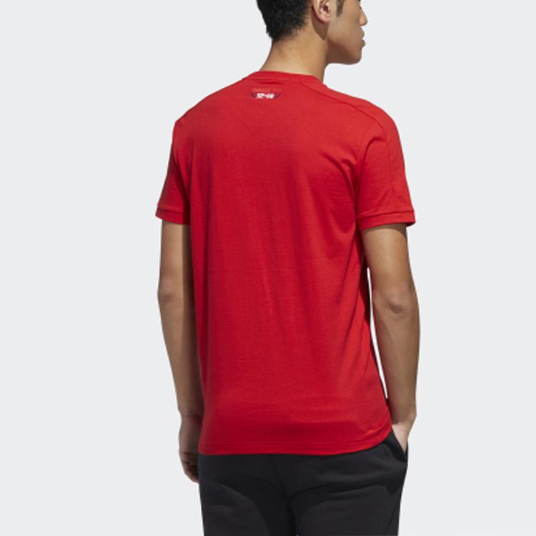 adidas Мужские футболки Neo Красная с круглым вырезом Умеренно прямой крой GK1482