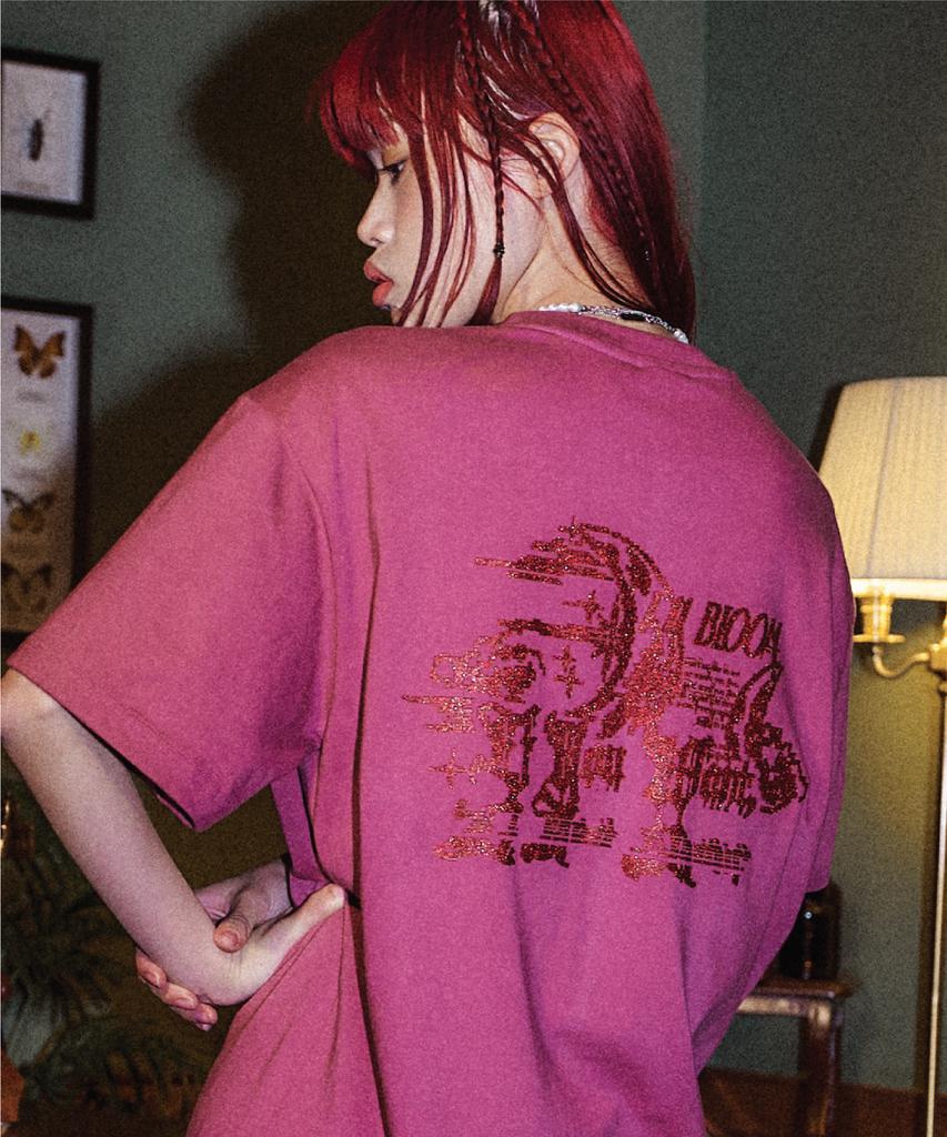IFYOUWANT Pixel Moon Tee Darkpink