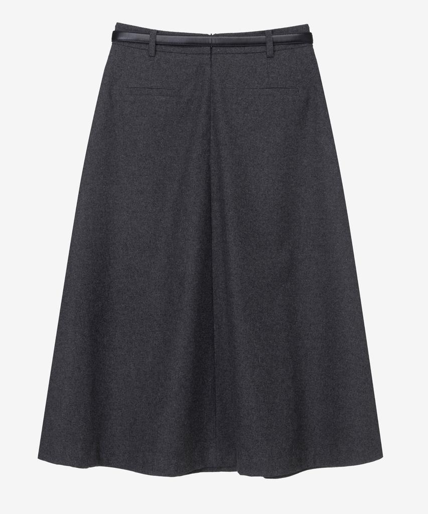 Mind Bridge Woman [W] Flare Belted Wool Skirt - 2 Colors
