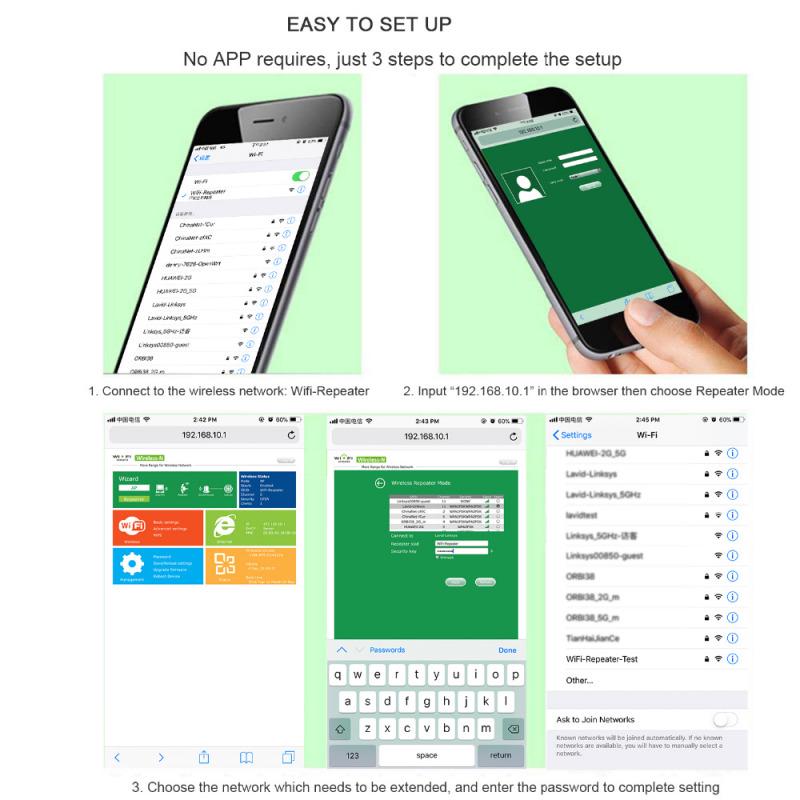 USB беспроводной повторитель Wi-Fi, расширитель диапазона, двойная антенна, 300 Мбит/с, 802.11b/g/n, усилитель сигнала Wi-Fi