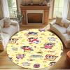 Cartoon comics Print Round Rug, Washable Floor Carpet, For Entryway Dorm Laundry Room Office Study, Home Decor Birthday Christmas Gift