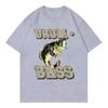 Drum and Bass Funny Fish Meme Graphic T Shirts Mens Women Fashion Retro Short Sleeve Tshirt Summer Casual Male Cotton Tshirts