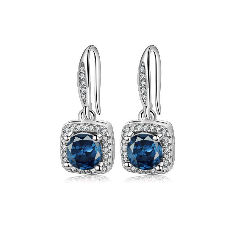 Elegant 1 Carat Square Stud Earrings For Women Fashionable Bezel Set Ear Jewelry Chic And Delicate Accessories