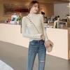 Black Semi-turtleneck Bottoming Shirt Women's New Inner and Outer Wear Slim-fitting Long-sleeved Thickened Sweater Knitted Sweater