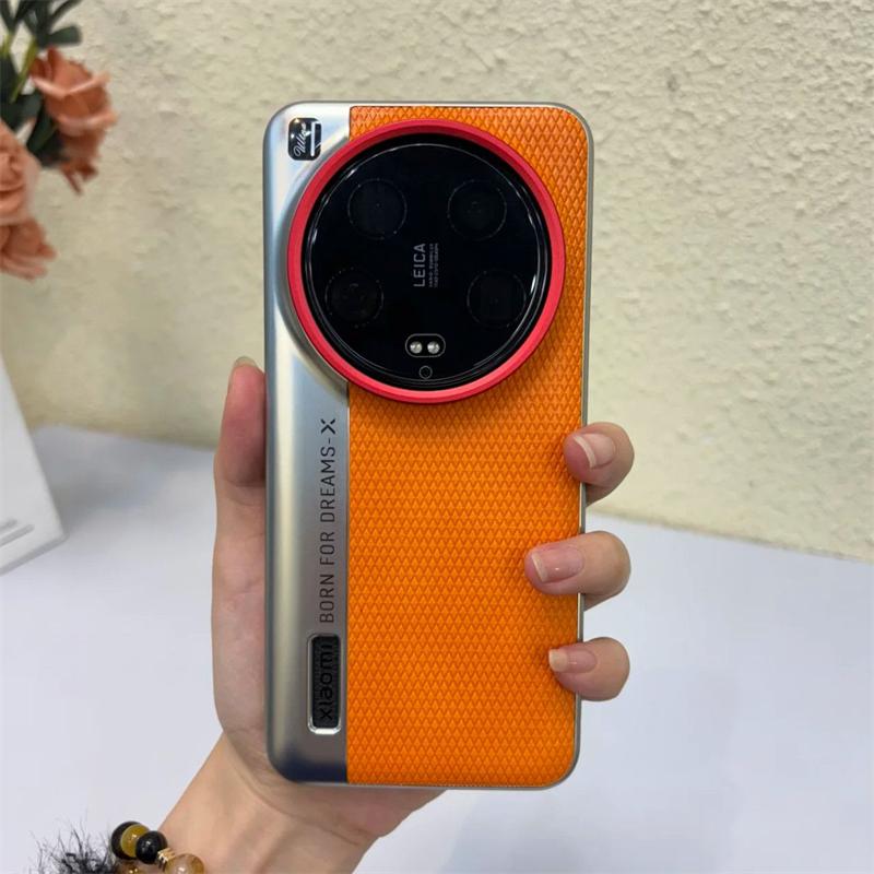 Чехол для Xiaomi 15 14 13 Ultra с простым большим отверстием для камеры, кожаная текстура, защитный бампер для Xiaomi 14 13 12S Ultra