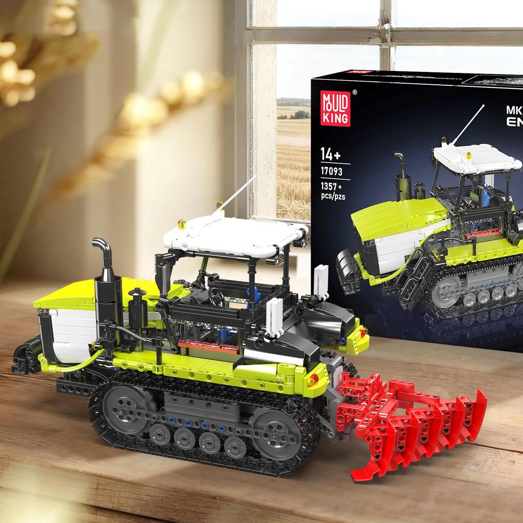 Mould King 17093 Crawler Tractor Building Blocks (1357 Pieces) for Adults, Precision Model Building Kit, Agricultural Machinery, DIY Model, Perfect